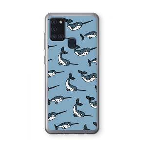 CaseCompany Narwhal: Samsung Galaxy A21s Transparant Hoesje