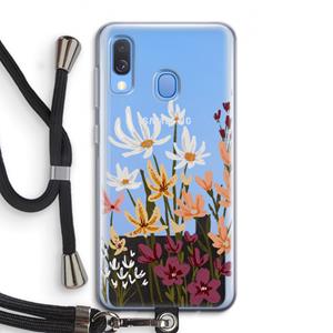 CaseCompany Painted wildflowers: Samsung Galaxy A40 Transparant Hoesje met koord