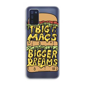 CaseCompany Big Macs Bigger Dreams: Samsung Galaxy A03s Transparant Hoesje