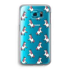 CaseCompany Eenhoorns overal: Samsung Galaxy S6 Transparant Hoesje