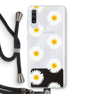 CaseCompany Margrietjes: Samsung Galaxy A70 Transparant Hoesje met koord
