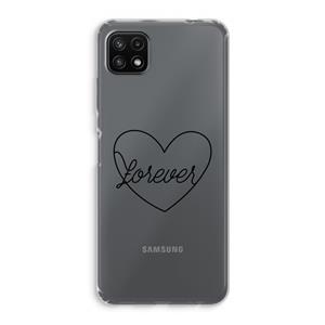 CaseCompany Forever heart black: Samsung Galaxy A22 5G Transparant Hoesje