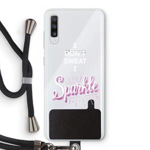 CaseCompany Sparkle quote: Samsung Galaxy A70 Transparant Hoesje met koord