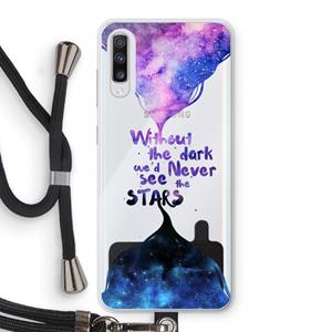 CaseCompany Stars quote: Samsung Galaxy A70 Transparant Hoesje met koord