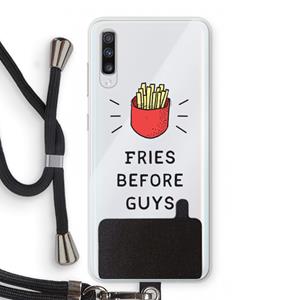 CaseCompany Fries before guys: Samsung Galaxy A70 Transparant Hoesje met koord