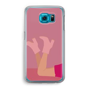 CaseCompany Pink boots: Samsung Galaxy S6 Transparant Hoesje