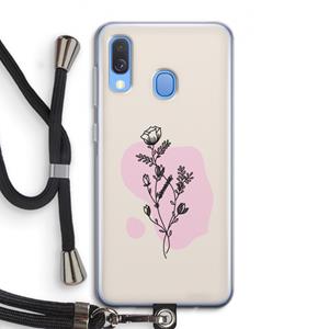 CaseCompany Roses are red: Samsung Galaxy A40 Transparant Hoesje met koord