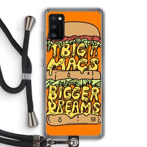 CaseCompany Big Macs Bigger Dreams: Samsung Galaxy A41 Transparant Hoesje met koord