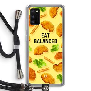 CaseCompany Eat Balanced: Samsung Galaxy A41 Transparant Hoesje met koord