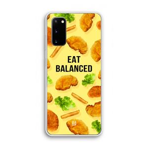 CaseCompany Eat Balanced: Samsung Galaxy S20 Transparant Hoesje