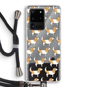 CaseCompany Doggy: Samsung Galaxy S20 Ultra Transparant Hoesje met koord