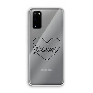 CaseCompany Forever heart black: Samsung Galaxy S20 Transparant Hoesje