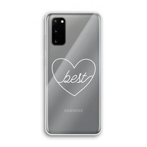 CaseCompany Best heart pastel: Samsung Galaxy S20 Transparant Hoesje