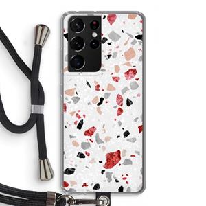 CaseCompany Terrazzo N°12: Samsung Galaxy S21 Ultra Transparant Hoesje met koord