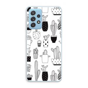 CaseCompany Cactusmotief: Samsung Galaxy A73 Transparant Hoesje