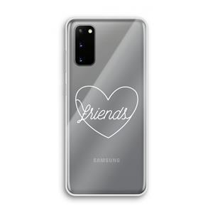 CaseCompany Friends heart pastel: Samsung Galaxy S20 Transparant Hoesje