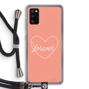 CaseCompany Forever heart: Samsung Galaxy A41 Transparant Hoesje met koord