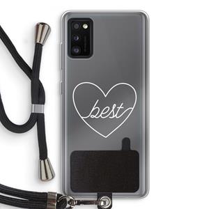 CaseCompany Best heart pastel: Samsung Galaxy A41 Transparant Hoesje met koord