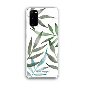 CaseCompany Tropical watercolor leaves: Samsung Galaxy S20 Transparant Hoesje