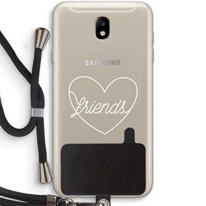 CaseCompany Friends heart pastel: Samsung Galaxy J7 (2017) Transparant Hoesje met koord