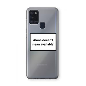 CaseCompany Alone: Samsung Galaxy A21s Transparant Hoesje