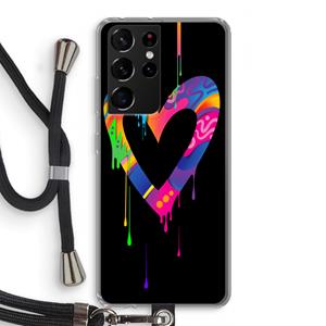 CaseCompany Melts My Heart: Samsung Galaxy S21 Ultra Transparant Hoesje met koord
