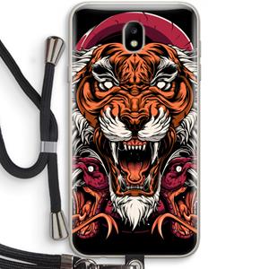 CaseCompany Tiger and Rattlesnakes: Samsung Galaxy J7 (2017) Transparant Hoesje met koord