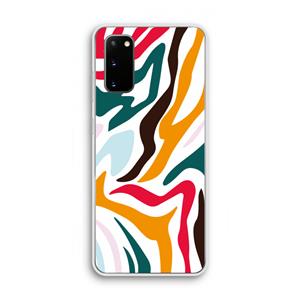 CaseCompany Colored Zebra: Samsung Galaxy S20 Transparant Hoesje