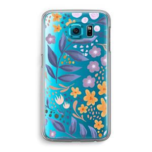 CaseCompany Flowers with blue leaves: Samsung Galaxy S6 Transparant Hoesje