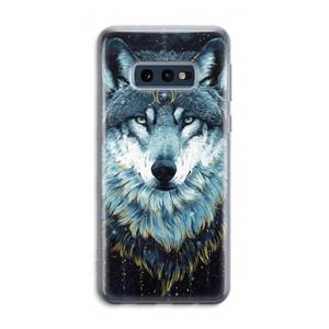 CaseCompany Darkness Wolf: Samsung Galaxy S10e Transparant Hoesje
