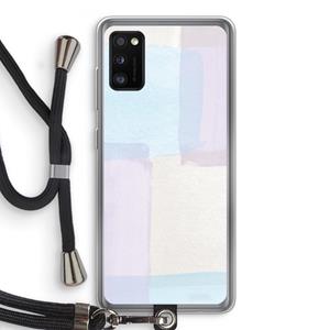 CaseCompany Square pastel: Samsung Galaxy A41 Transparant Hoesje met koord