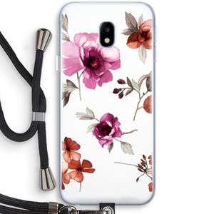 CaseCompany Geschilderde bloemen: Samsung Galaxy J3 (2017) Transparant Hoesje met koord