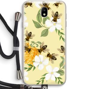 CaseCompany No flowers without bees: Samsung Galaxy J7 (2017) Transparant Hoesje met koord