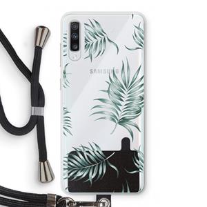 CaseCompany Simple leaves: Samsung Galaxy A70 Transparant Hoesje met koord