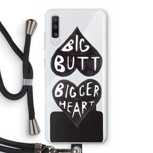 CaseCompany Big butt bigger heart: Samsung Galaxy A70 Transparant Hoesje met koord