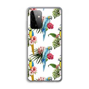 CaseCompany Kleurrijke papegaaien: Samsung Galaxy A72 Transparant Hoesje