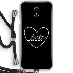 CaseCompany Best heart black: Samsung Galaxy J3 (2017) Transparant Hoesje met koord