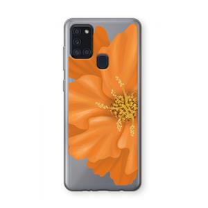 CaseCompany Orange Ellila flower: Samsung Galaxy A21s Transparant Hoesje