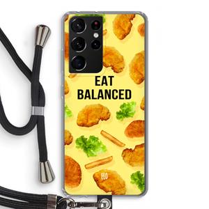 CaseCompany Eat Balanced: Samsung Galaxy S21 Ultra Transparant Hoesje met koord