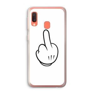 CaseCompany Middle finger white: Samsung Galaxy A20e Transparant Hoesje