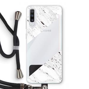 CaseCompany Biggest stripe: Samsung Galaxy A70 Transparant Hoesje met koord