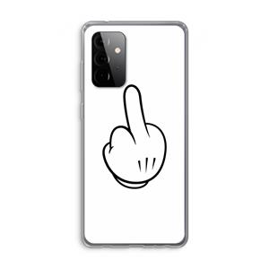 CaseCompany Middle finger white: Samsung Galaxy A72 Transparant Hoesje