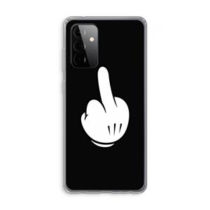 CaseCompany Middle finger black: Samsung Galaxy A72 Transparant Hoesje