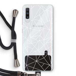 CaseCompany Geometrische lijnen wit: Samsung Galaxy A70 Transparant Hoesje met koord