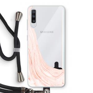 CaseCompany Peach bath: Samsung Galaxy A70 Transparant Hoesje met koord
