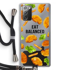CaseCompany Eat Balanced: Samsung Galaxy Note 20 / Note 20 5G Transparant Hoesje met koord