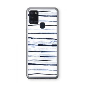 CaseCompany Ink Stripes: Samsung Galaxy A21s Transparant Hoesje