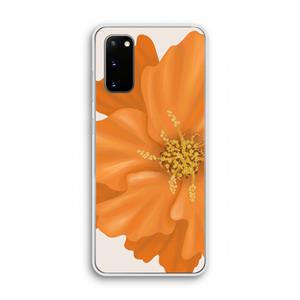 CaseCompany Orange Ellila flower: Samsung Galaxy S20 Transparant Hoesje