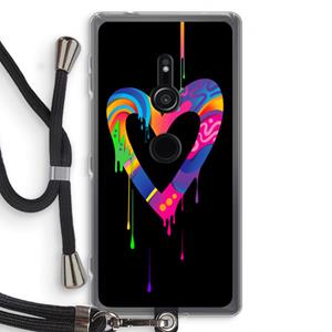 CaseCompany Melts My Heart: Sony Xperia XZ2 Transparant Hoesje met koord