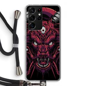 CaseCompany Hell Hound and Serpents: Samsung Galaxy S21 Ultra Transparant Hoesje met koord